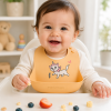 Silicone Baby Bib Peach for Babies