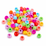 Colorful plastic hair beads pile
