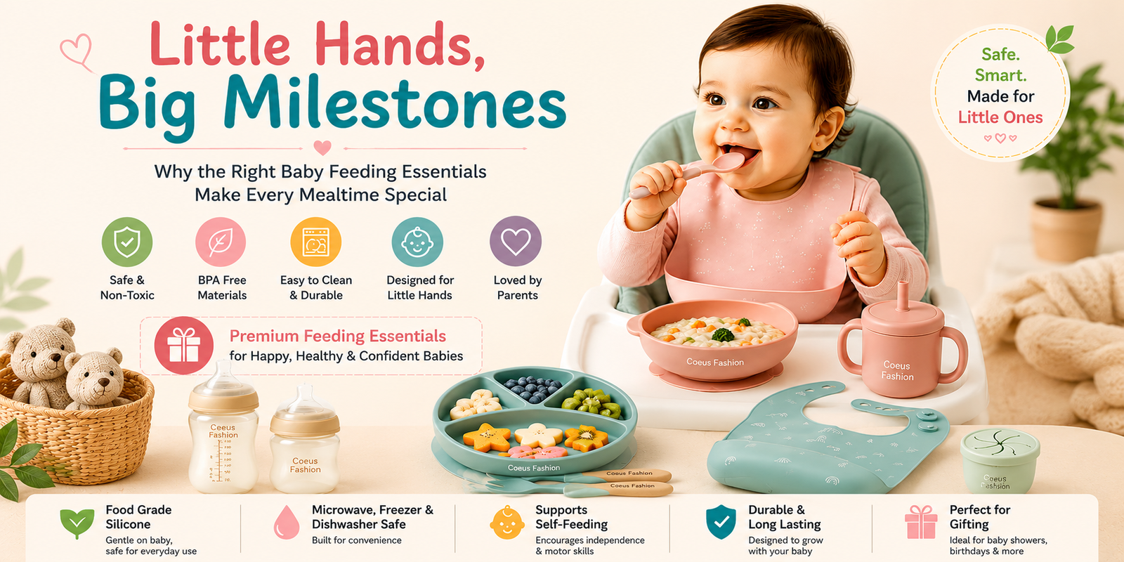 Premium silicone baby feeding essentials for everyday mealtime