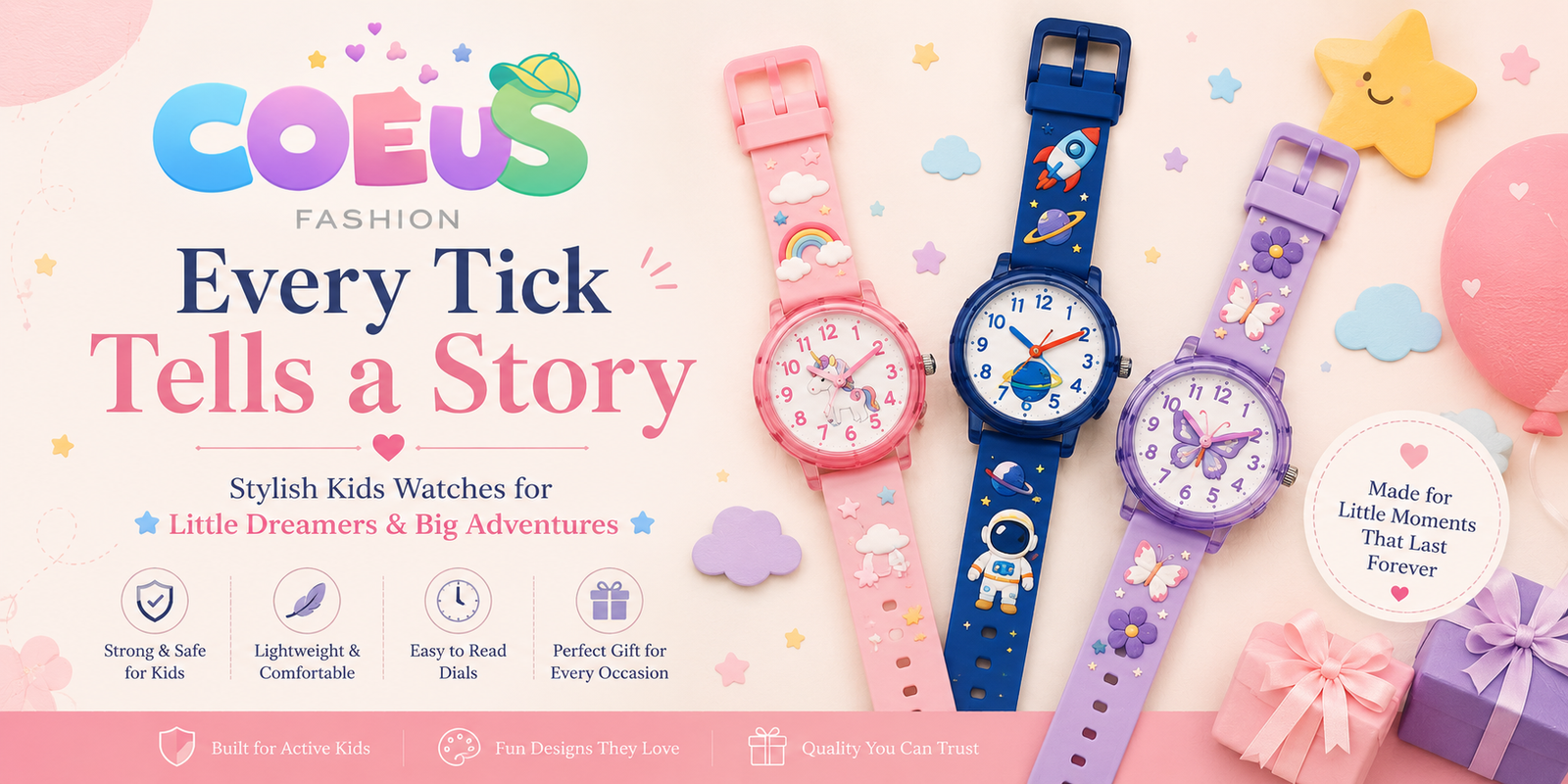Kids Watches Online featuring colorful cartoon watches for children