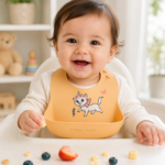 Silicone Baby Bib Peach for Babies