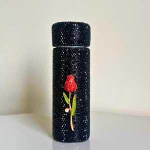 Bling Crystal Rose Bottle (Black)